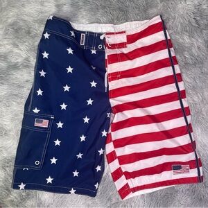 Exist American Flag Patriotic Swim Trunks Shorts Men’s L
